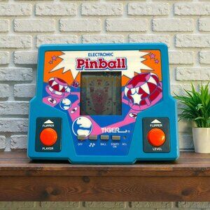 Vintage Tiger‎ Electronic Pinball Handheld Video Game Tested Blue 80's